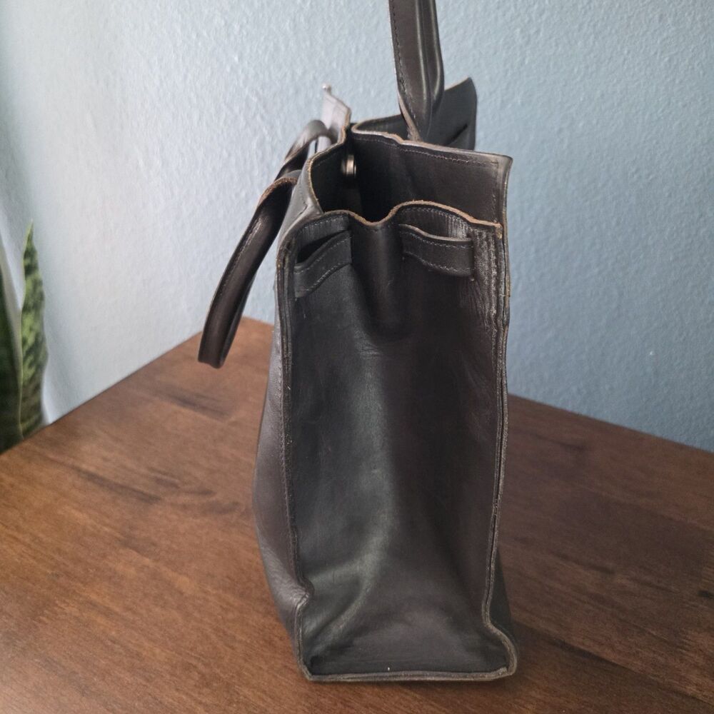 Dooney & Bourke Alto Tassel Bag Handbag Black Double Handles Made In Italy - Picture 5 of 10